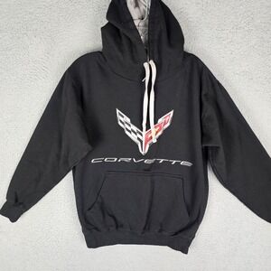 JH Design Group Hoodie Men's Small Chevy Corvette C7 Logo Long Sleeve Pullover